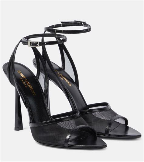 ysl missy sandals|SAINT LAURENT Missy mesh and leather sandals .